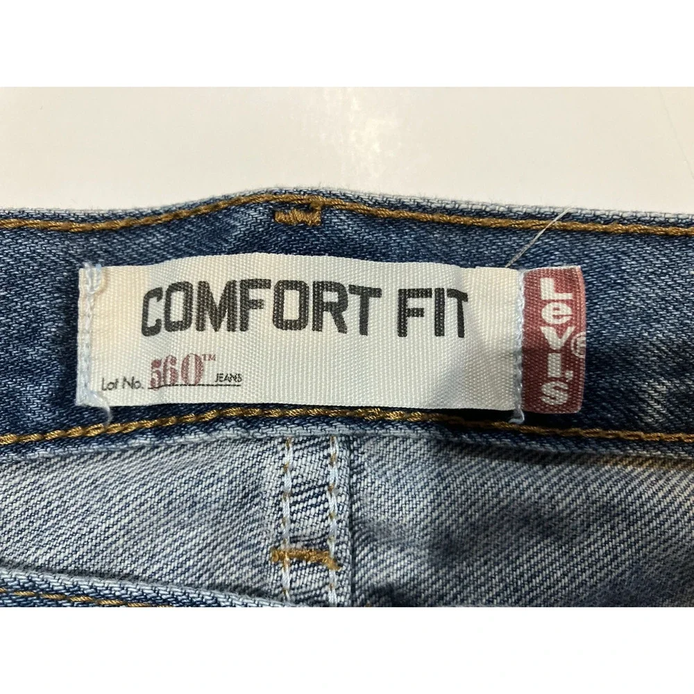 Levi's 560 Mens 44x30 (Fits 42x29) Comfort Fit Medium Wash 100% Cotton Jeans Y2K